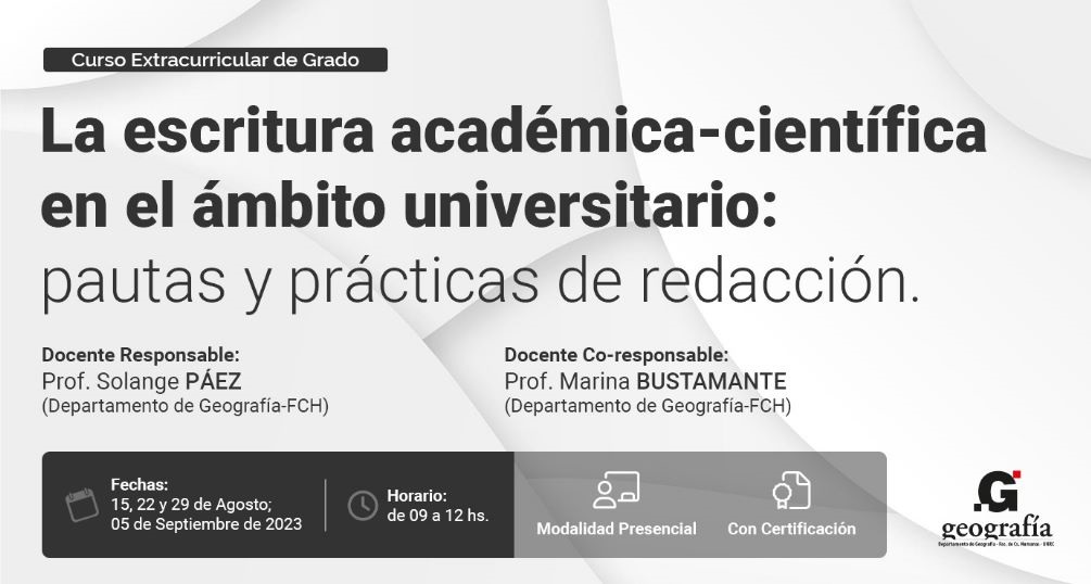 Curso extracurricular de grado sobre escritura académica-científica