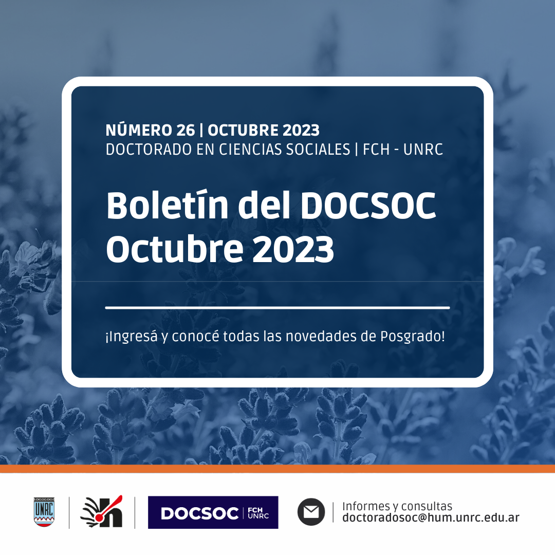 Boletín el DocSoc N°26 – Octubre 2023