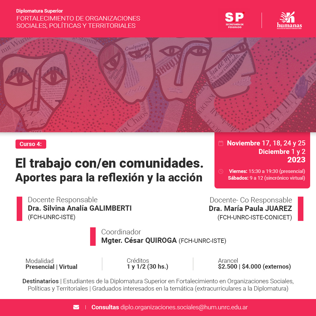 Curso 4: El trabajo con/en comunidades. Aportes para la reflexiĂłn y la acciĂłn
