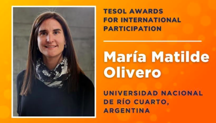 Prof. Matilde Olivero recibió el reconocmiento Travel Award for International Participation