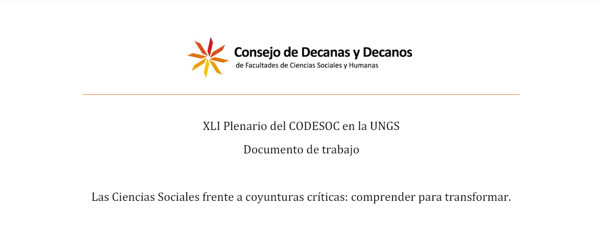 Plenario CODESOC: documento de trabajo.