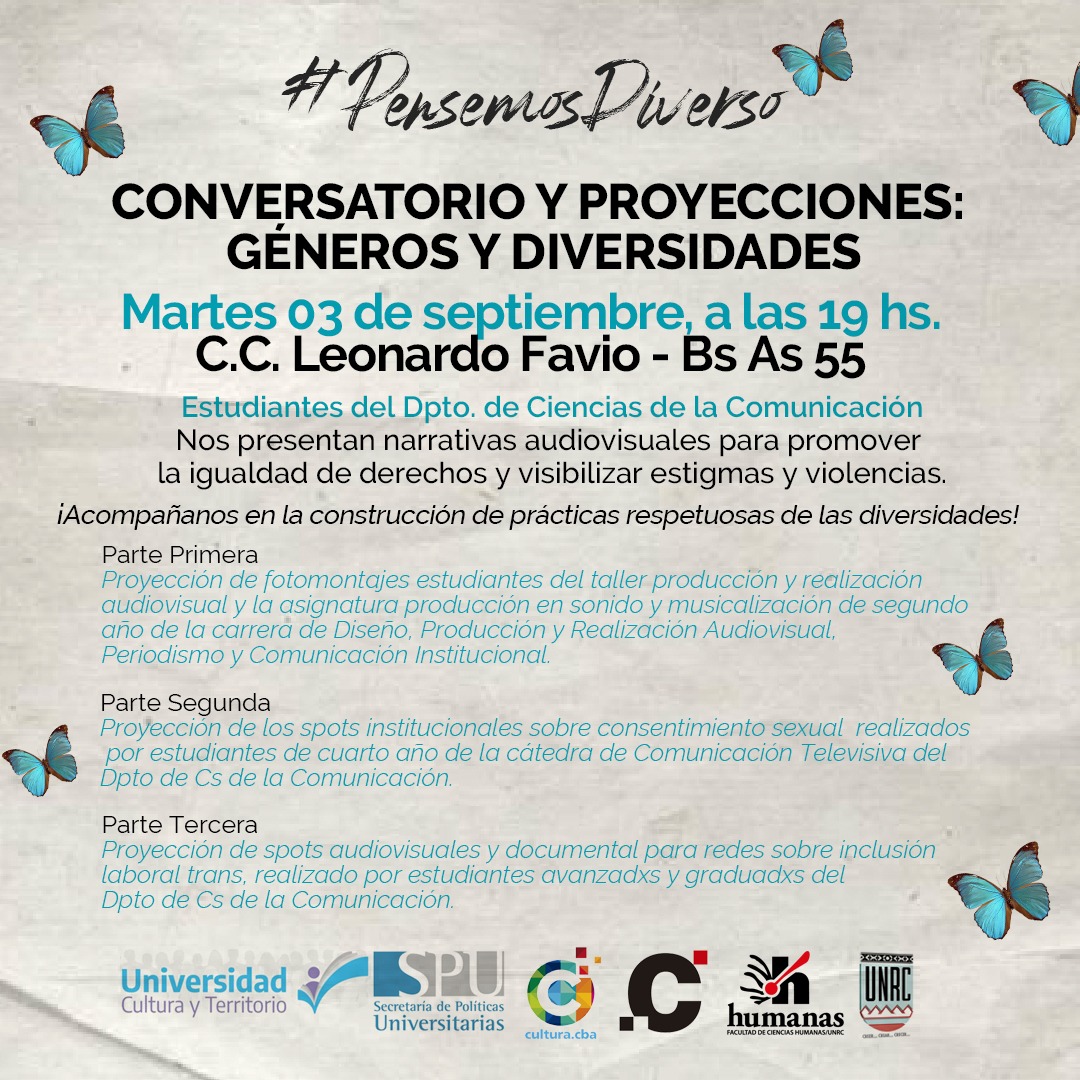 Conversatorio y proyecciones: Géneros y Diversidades