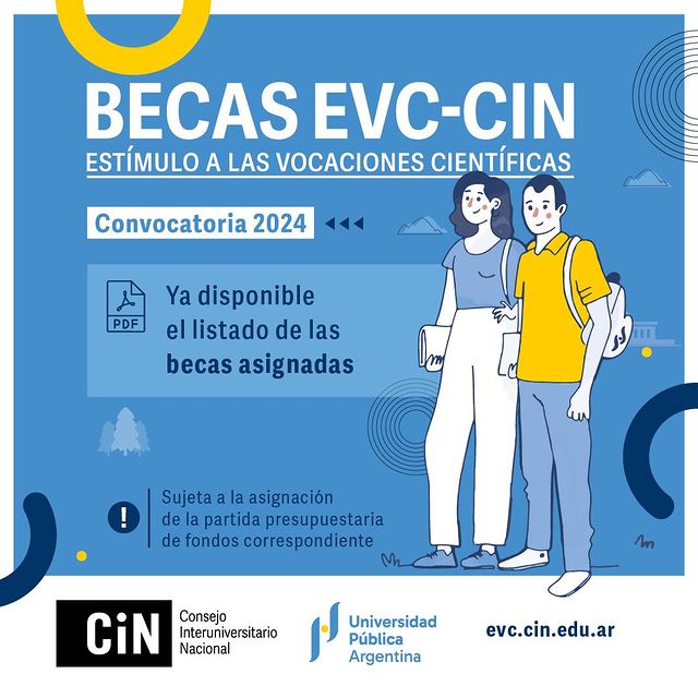 Resultados de asignación de becas titulares y suplentes EVC-CIN 2024