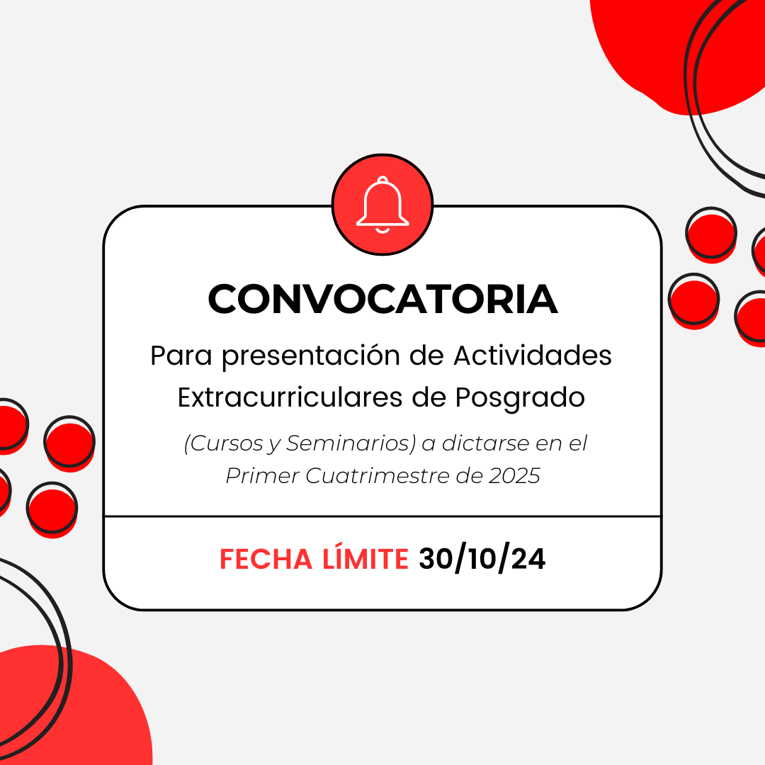 CONVOCATORIA para presentación de Actividades Extracurriculares de Posgrado 2025