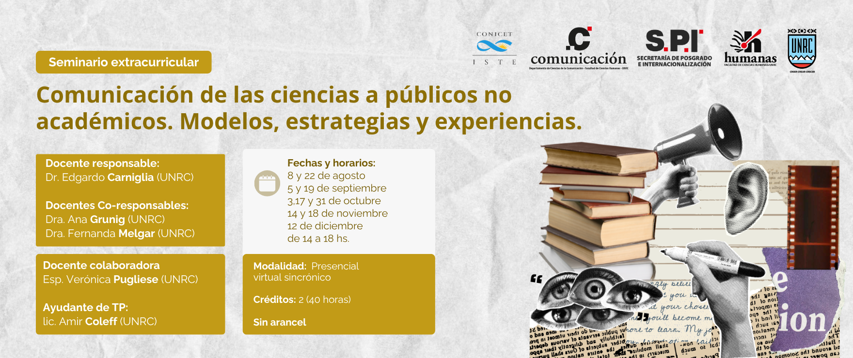 Comunicación de las ciencias a públicos no académicos. Modelos, estrategias y experiencias.